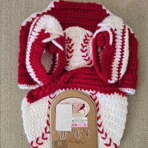 Not Rated Red and White Crochet Baby Bottoms